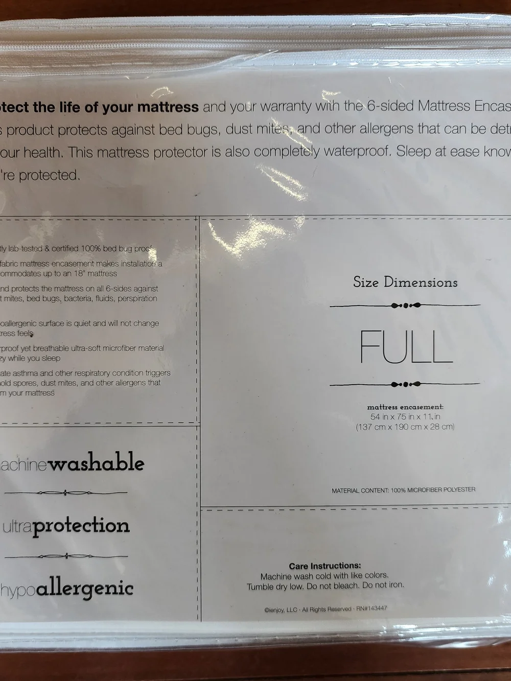 Waterproof Bed Bug & Liquid Proof Mattress Encasement - White